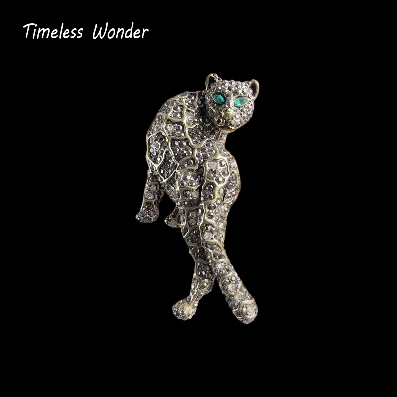 

Timeless Wonder Fancy Crystal Zircon Leopard Brooch Pins Women Designer Jewelry Runway Top Rare Classy Gift Mix Sweet 7523