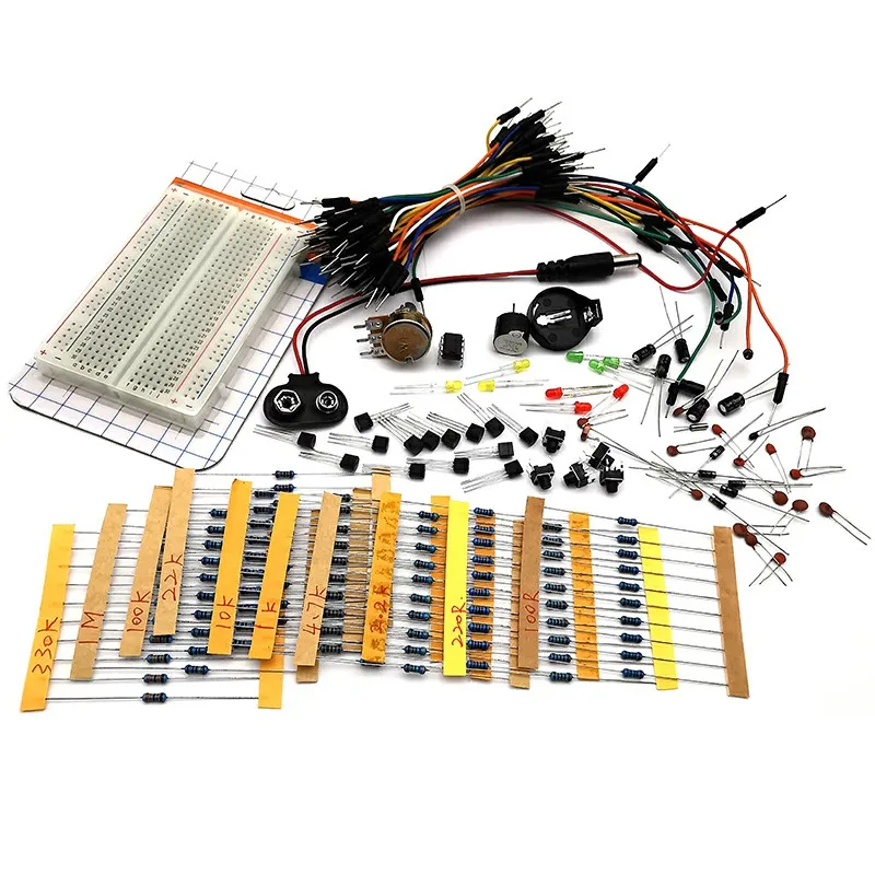 Electronic Project Starter DIY Kit for Arduino Cable wire Resistors Capacitor School Education Lab