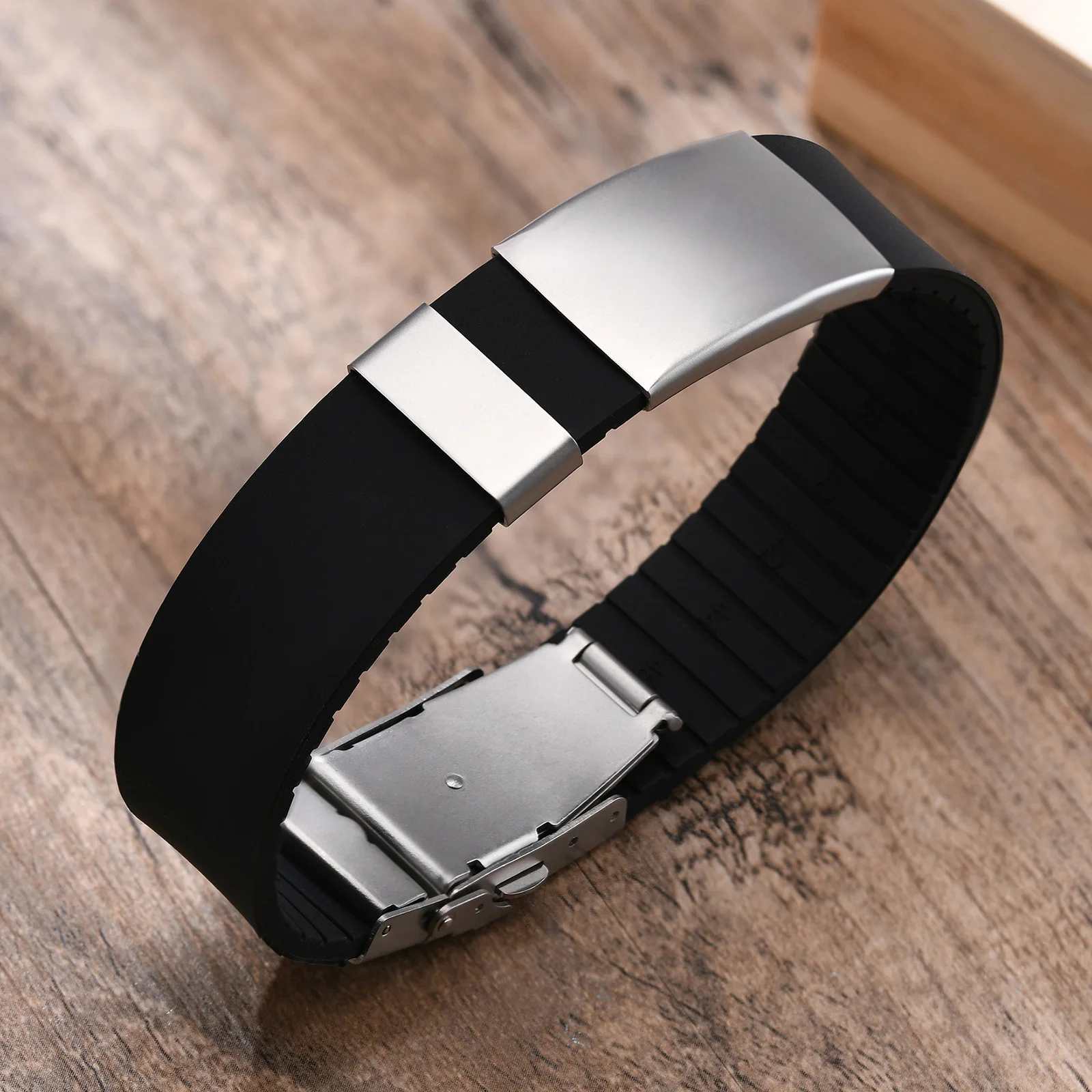 Free Engraving Custom ID Bracelet, Rubber Brands Personalized Silicone Wristbands for Men Women