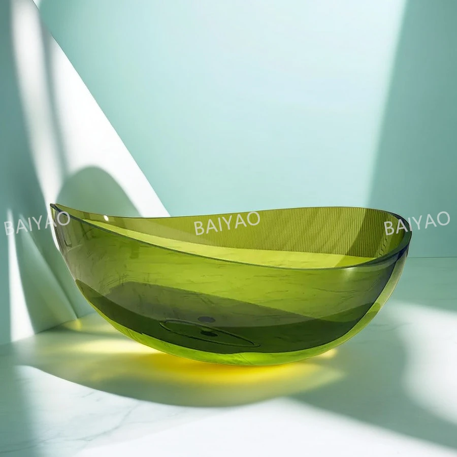 

Hot Deal On Custom Color Transparent Resin Freestanding Modern Acrylic Bathtub Stylish Indoor Soaking Tub For Traditional Homes