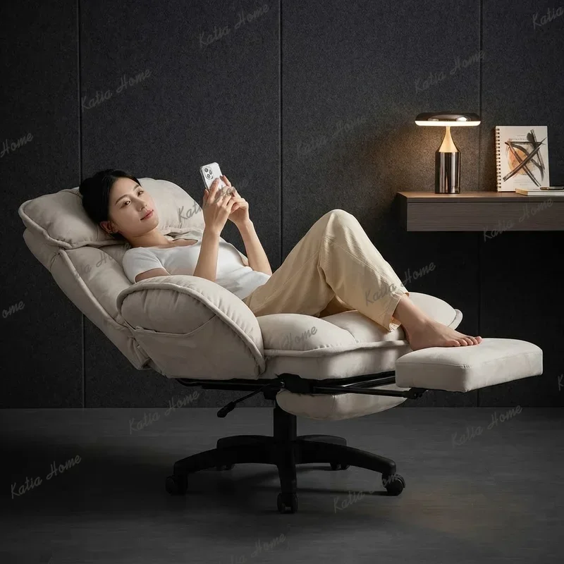 LSComfortable Ergonomic Home Office Chairs Reclining Computer Desk Chair with Lumbar Support for Bedroom Dormitory Study Room
