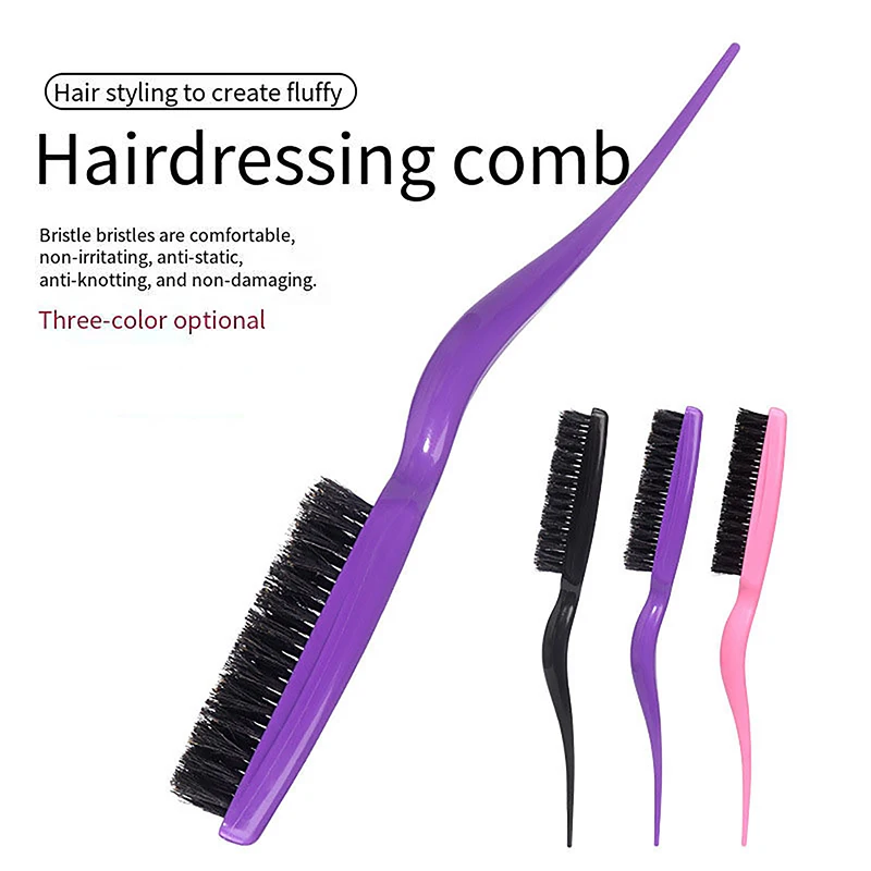 1 Pcs Professional Hair Comb Hair Styling Brushe Styling Tools Hairdressing Combs Bun Comb Bristle Comb Womens Hairstyles