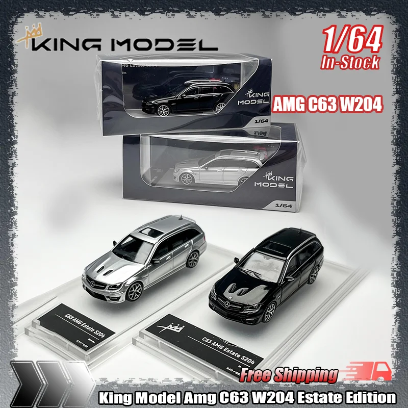 

New In Stock King Model 1:64 Amg C63 W204 Estate Edition Miniature Alloy Die-Cast Car Model Custom Toy Gift Collection Ornament