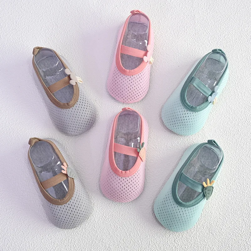 Baby Toddler Shoes Girl Boy Single Layer Breathable Mesh cloth Child Soft Soled Floor Sneaker Newborn  Socks