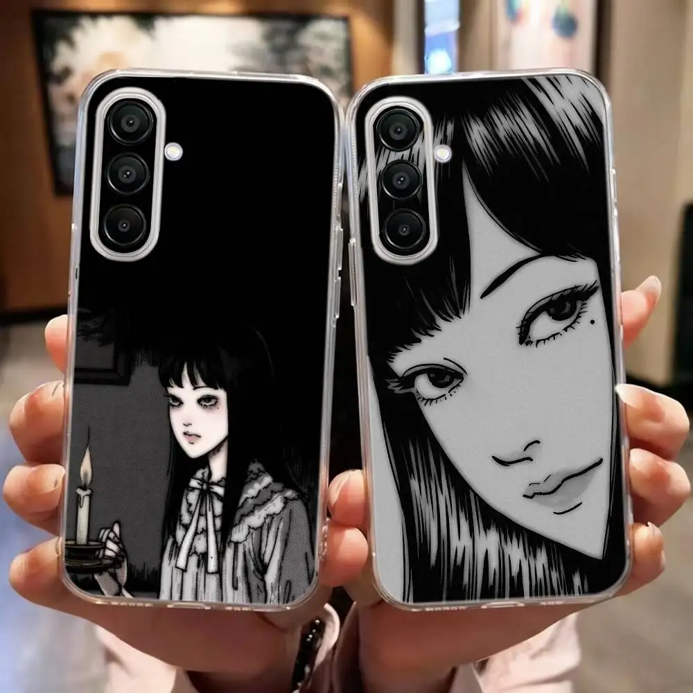 T- Tomie Horror Manga Girl Hard  Phone Case For SamsungA10,12,20,21S,30,31,40,50,51,52,70,A71 Transparent Cover