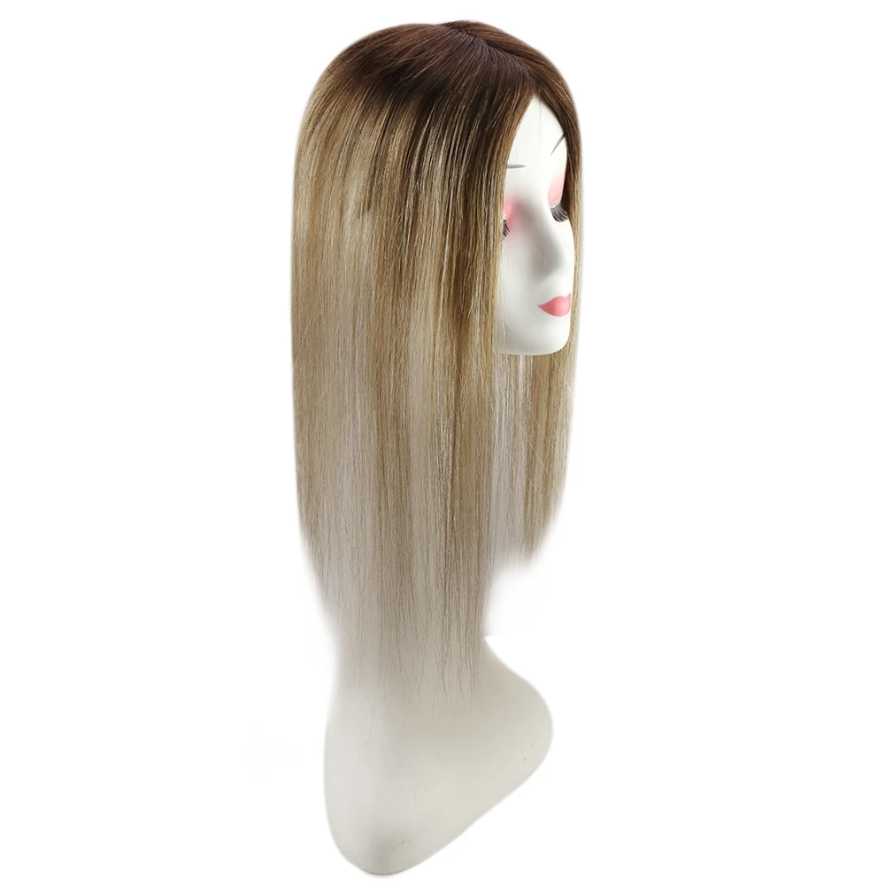 Sunny Human Hair Topper Full Head Coverage Mono Base Topper Real Human Hair with Clips 3*5 inch Topper Human Hair