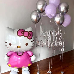 114cm Hello Kitty Aluminum Foil Balloons Set Hello Kitty Birthday Party Balloons Child Birthday Wedding Decor Party Supplies