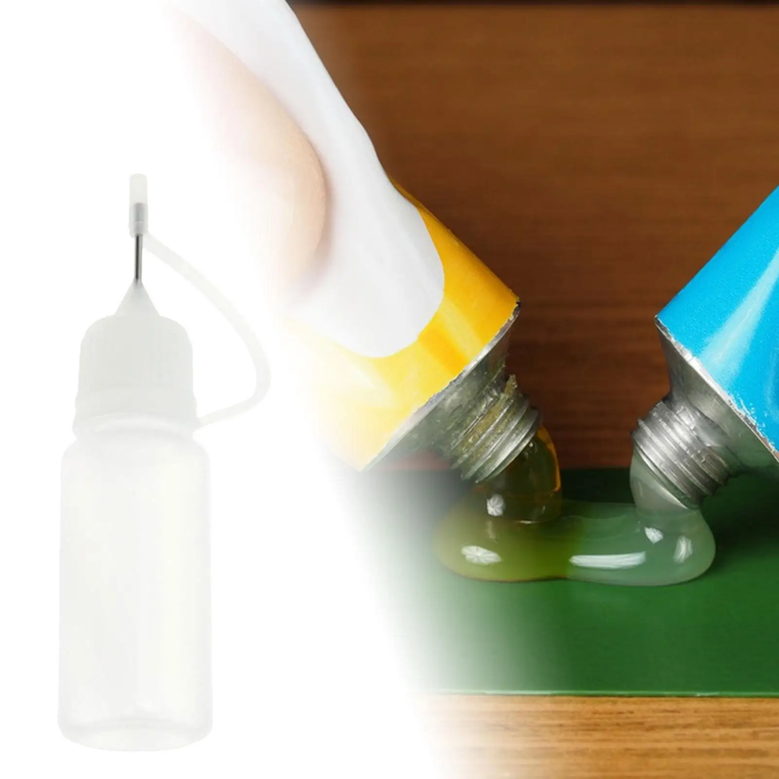 10x Precision Tip Glue Bottles Squeezable Bottle DIY Quilling Tool Container Refill Liquid Bottles for Glue Applications,
