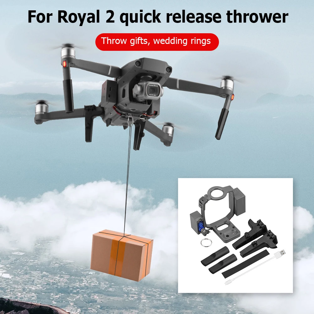 Wedding Ring Gift Deliver Quick Release Airdrop Device USB Rechargeable for DJI Mavic 2 Pro / Zoom Drone Accessories