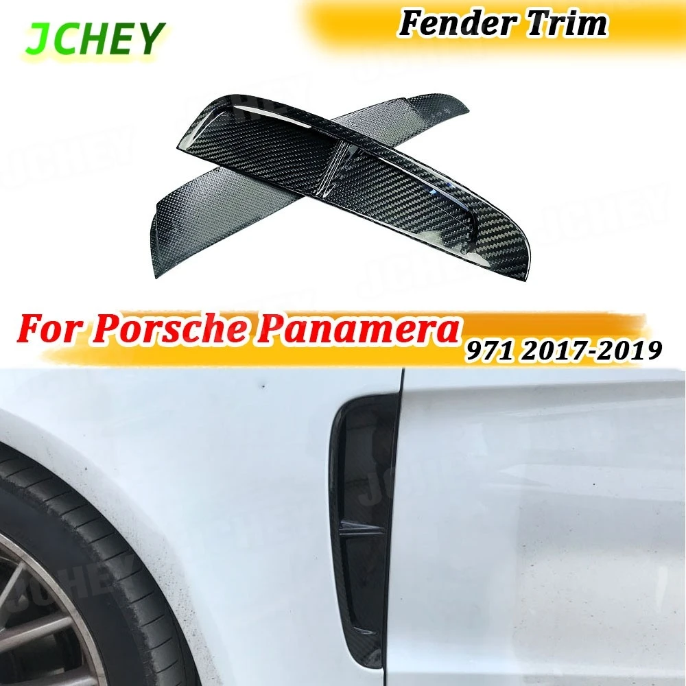 

Front Side Fender Bumper Air Vent Cover For Porsche Panamera 971 2017-2019 Dry Carbon Fiber Fender Splitters Bodykits