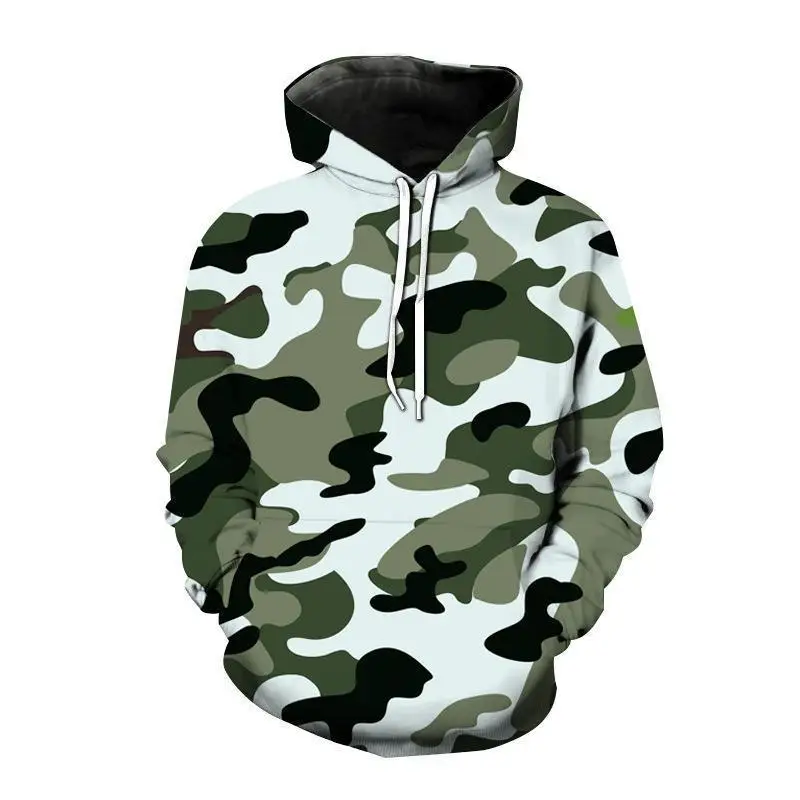 

2024 Europe and the United States Hot New Hooded Color Camouflage 3D Digital Print Men's Hooded Hoodie