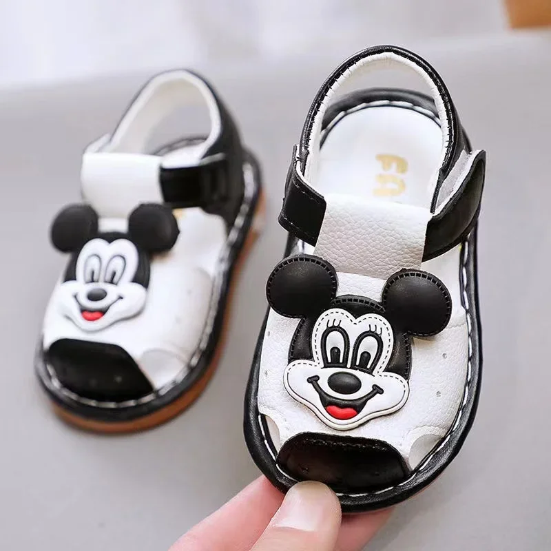 Summer Baby Sandals for Girl Boy Mickey Mouse Soft Bottom Cloth Children Slippers Non-slip Little Kids Beach Toddler Call Shoes