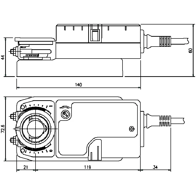 

ds5Nm On-Off Control Air Damper Actuator with 2 Auxiliary Switch HVAC Systems Part