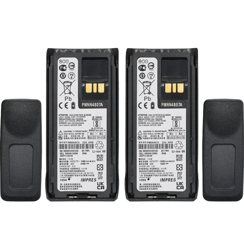 Para talkies de Walkie Motorola R7 PMNN4807 PMNN4807A PMNN4808A PMNN4809 PMNN4810 PMNN4810A batería 2 uds