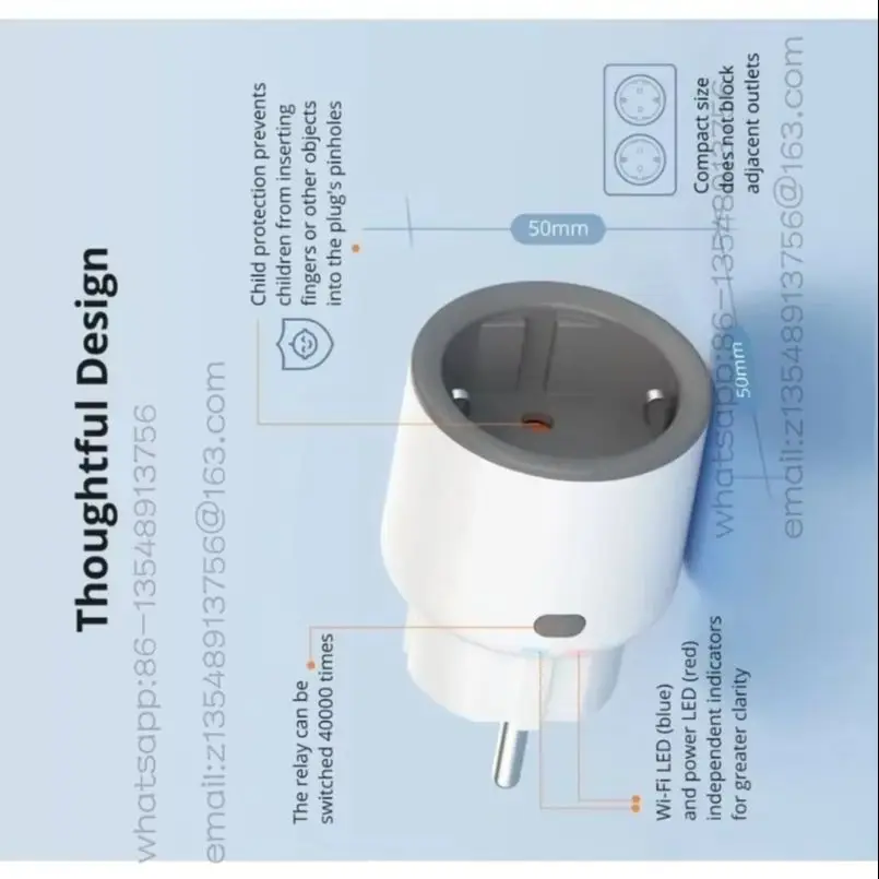 

Розетка S60 TPF/E Умная вилка Wi-Fi Голосовое дистанционное управление Защита от перегрузки