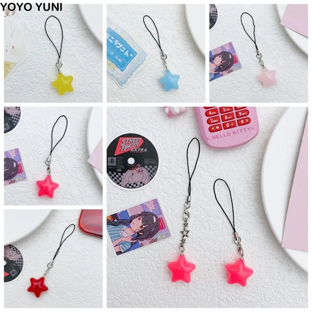 

Star Star Phone Strap Pendant Universal Phone Hanging Rope Keychain Candy Color Mobile Phone Chain Telephone Jewelry