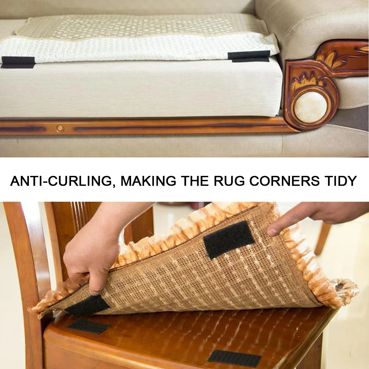 50 قطعة السجاد نونسليب ملصق هوك حلقة البساط التصحيح المضادة للانزلاق لاصق تثبيت الشريط لغرفة المعيشة بلاط الخشب الصلب الطابق