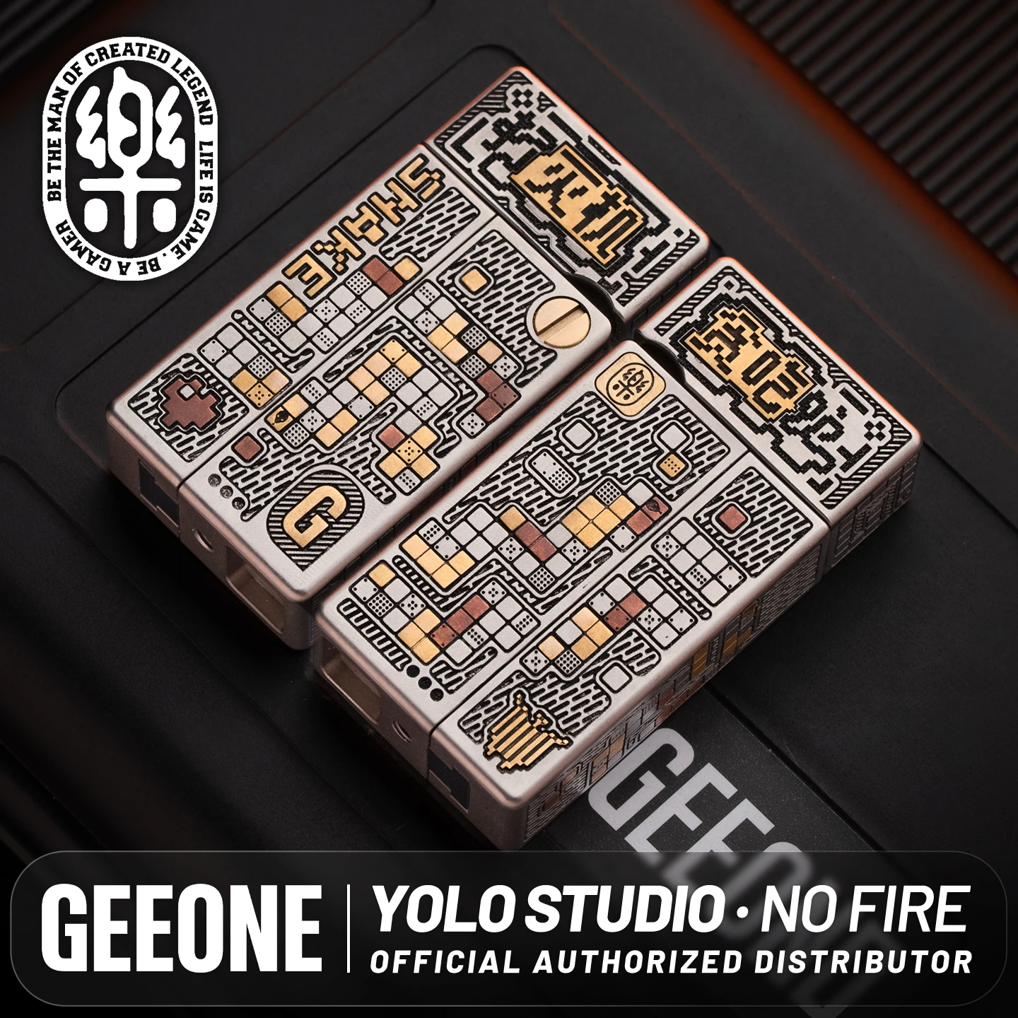 「正規品」YOLOstudio NO FIRE Ti製 限定絶版フィジェットトイ YOLO STUDIO NO FIRE フィジェットスライダー ライター型減圧ストレス