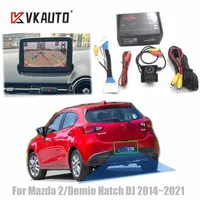 VKAUTO para Mazda 2 Demio DJ Hatch 2015 ~ 2025 cámara de visión trasera ojo de pez funciona con adaptador de cámara de estacionamiento inverso de respaldo estéreo oem