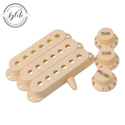 Cream Guitar Parts Set Switch tip Single coil Pickup Cover 1 volume 2 Tone Knobs