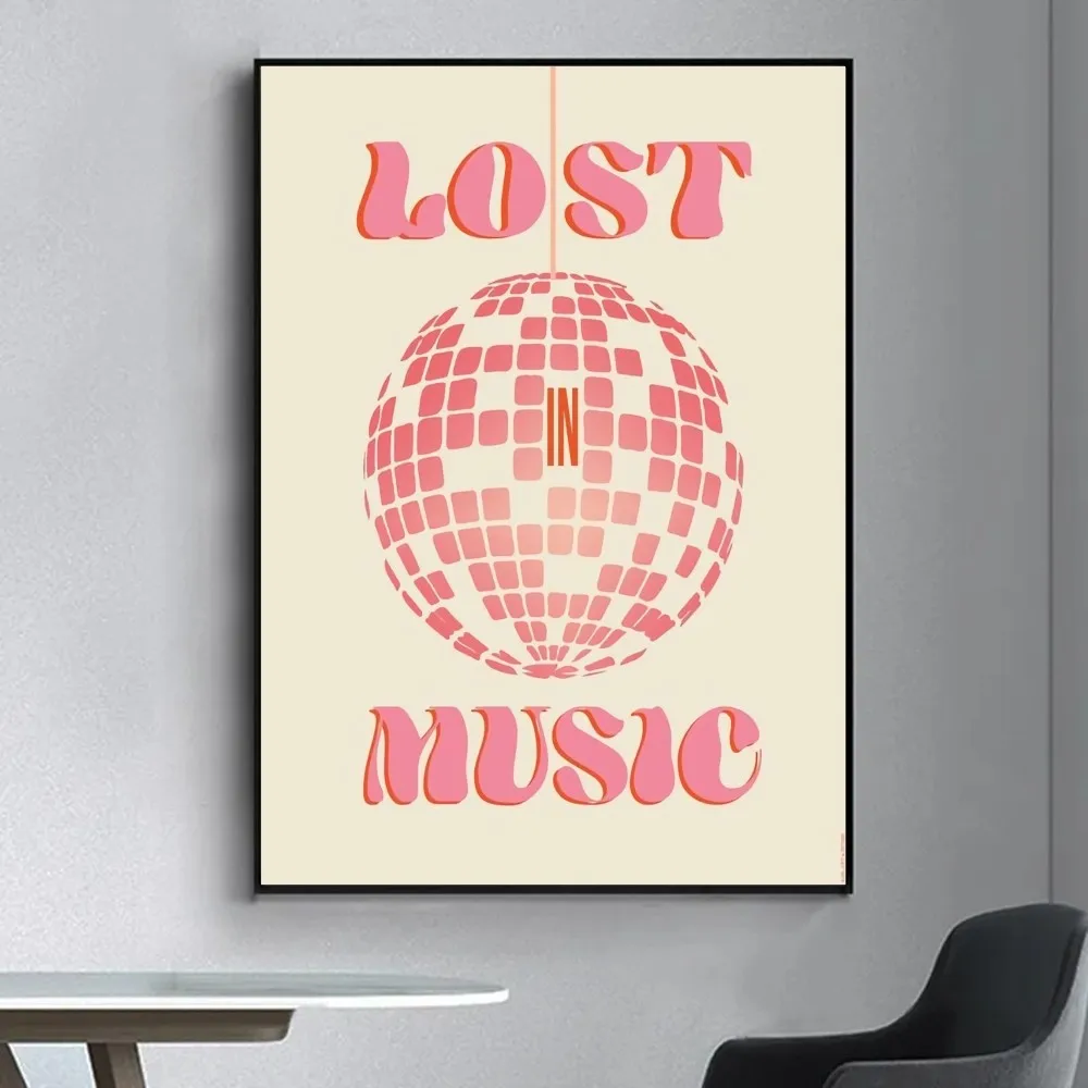 Lost In Music Poster Fancy Poster Wall Sticker for Living Room Bar Vintage Decorative Painting Middle