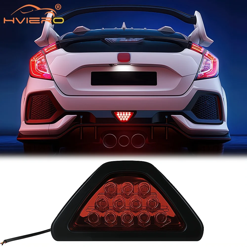 

1Pcs Car and Motorcycle 12V Automatic Warning Light Triangle Red LED Rear Brake Strobe Reverses Safety Product Accessories Lamp