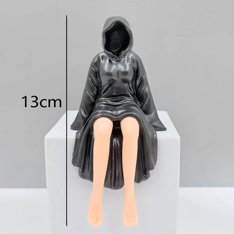 3 pçs/set anime figura gótico preto robusto menina figura misteriosa estátua rainha estatueta ornamento fantasma escultura menino presente