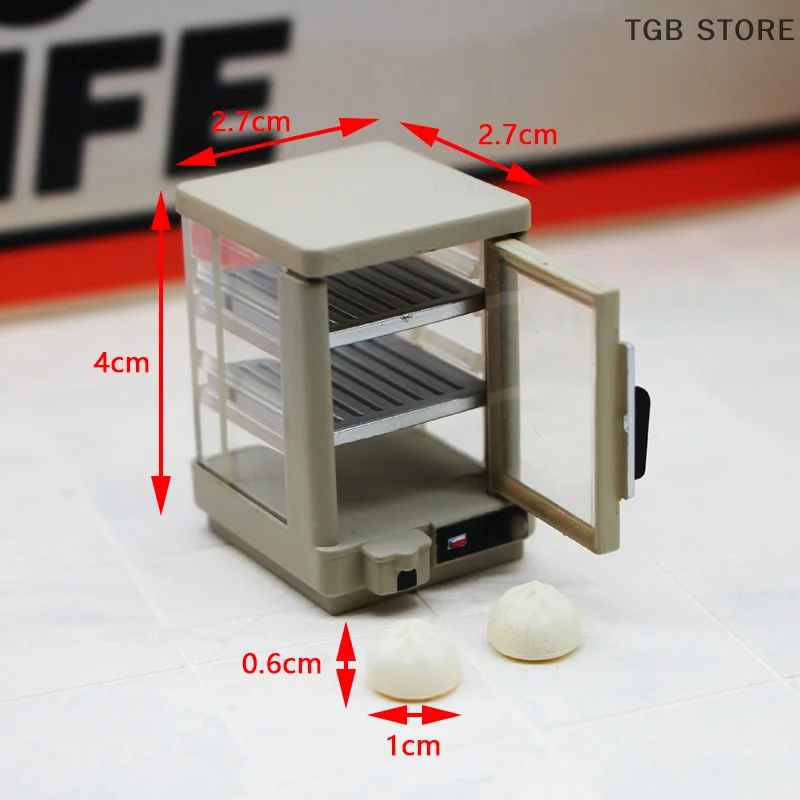 Armoire d'isolation chauffante pour petit déjeuner, modèle Mini vitrine alimentaire, magasin de commodité Miniature, jouet, accessoires pour maison de poupée