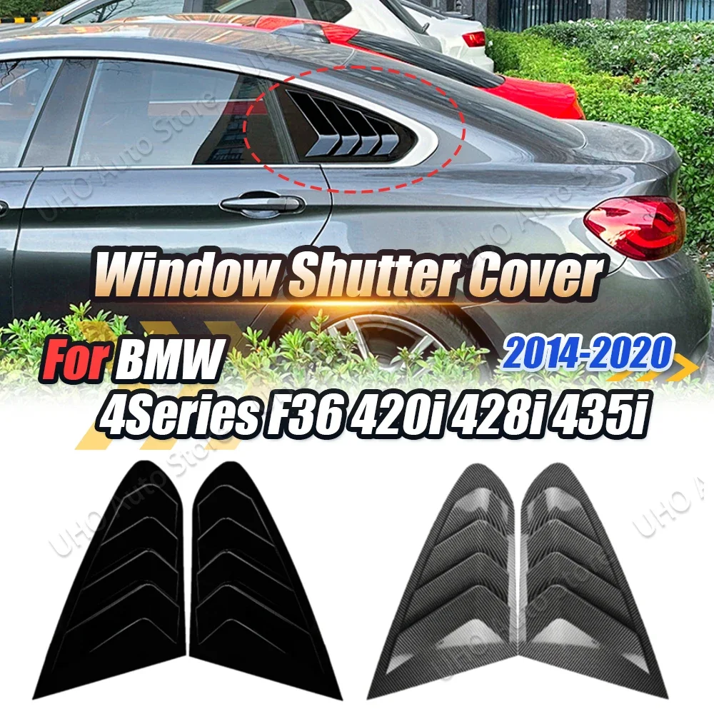 Car Rear Window Side Vent Shutter Cover Louver Trim Sticker Body Kit Spoiler For BMW 4 Series F36 420i 428i 435i 2014-2020