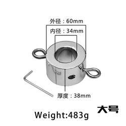 Stainless Steel Penis Ring Metal Phallus Bondage Physical Stretching Exercise Testis Weight Erection Enhancing Orgasm Locking