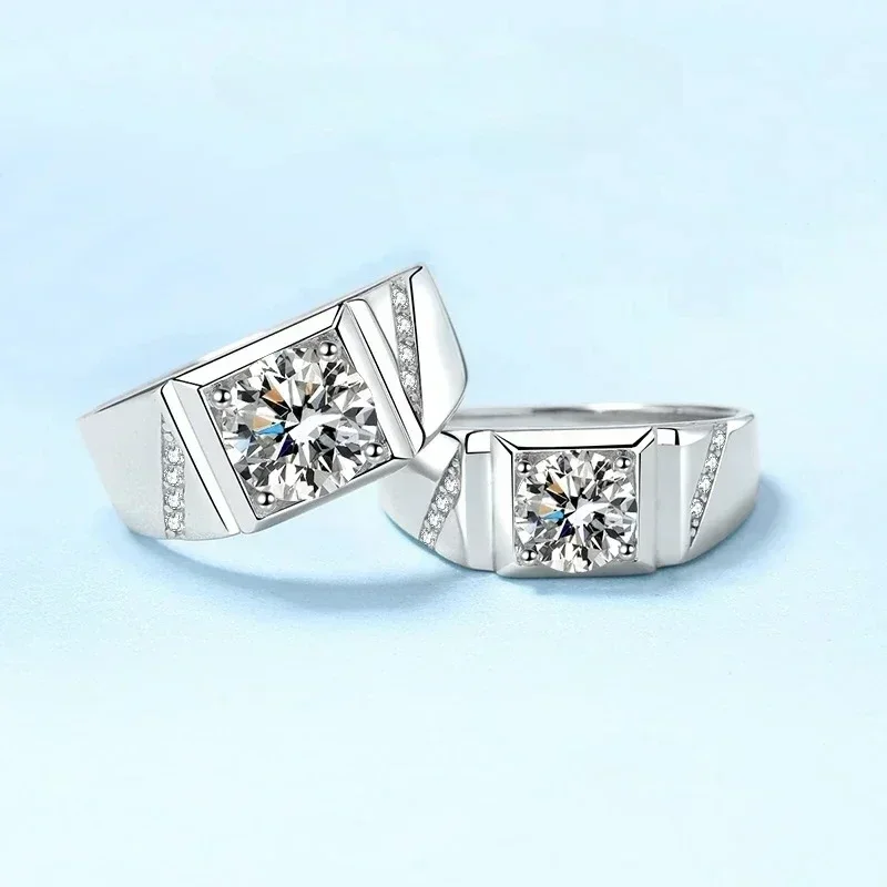 

VVS1 1/2 Carat D Color Moissanite Diamond Pronged ring Mens, PT950 Platinum Luxury Quality Daily Simple Ring Atmosphere Gift