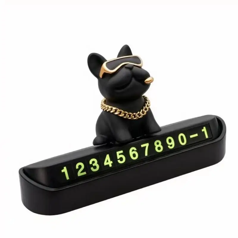 Luxury French Bulldog Car Temporary Parking Phone Number Plate - Premium Interior Decoration Accessory image 6