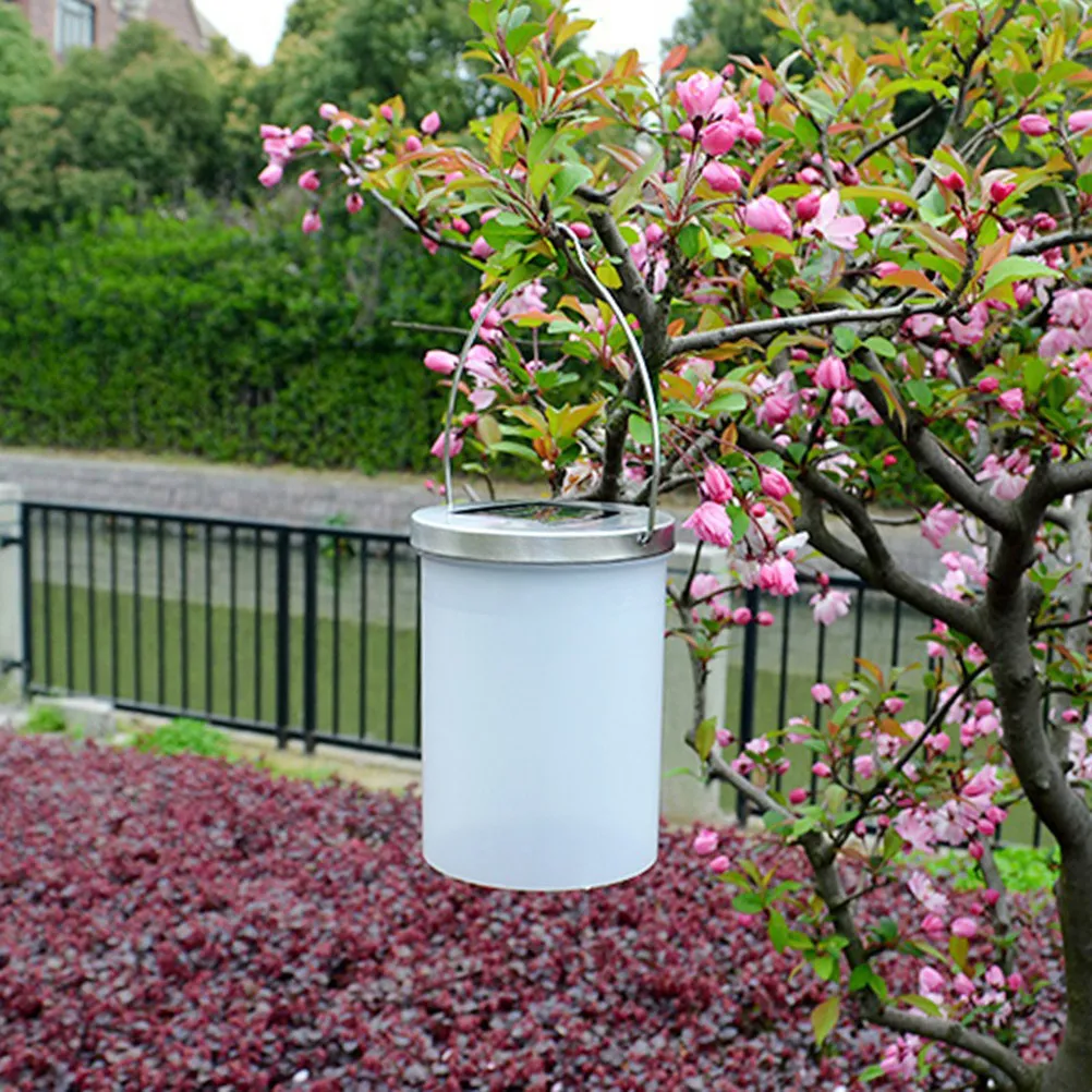 LED Waterproof Solar Cylindrical Garden Hanging Lamp Warm Yellow Light Outdoor Yard Lantern Energy Saving LED Lamp