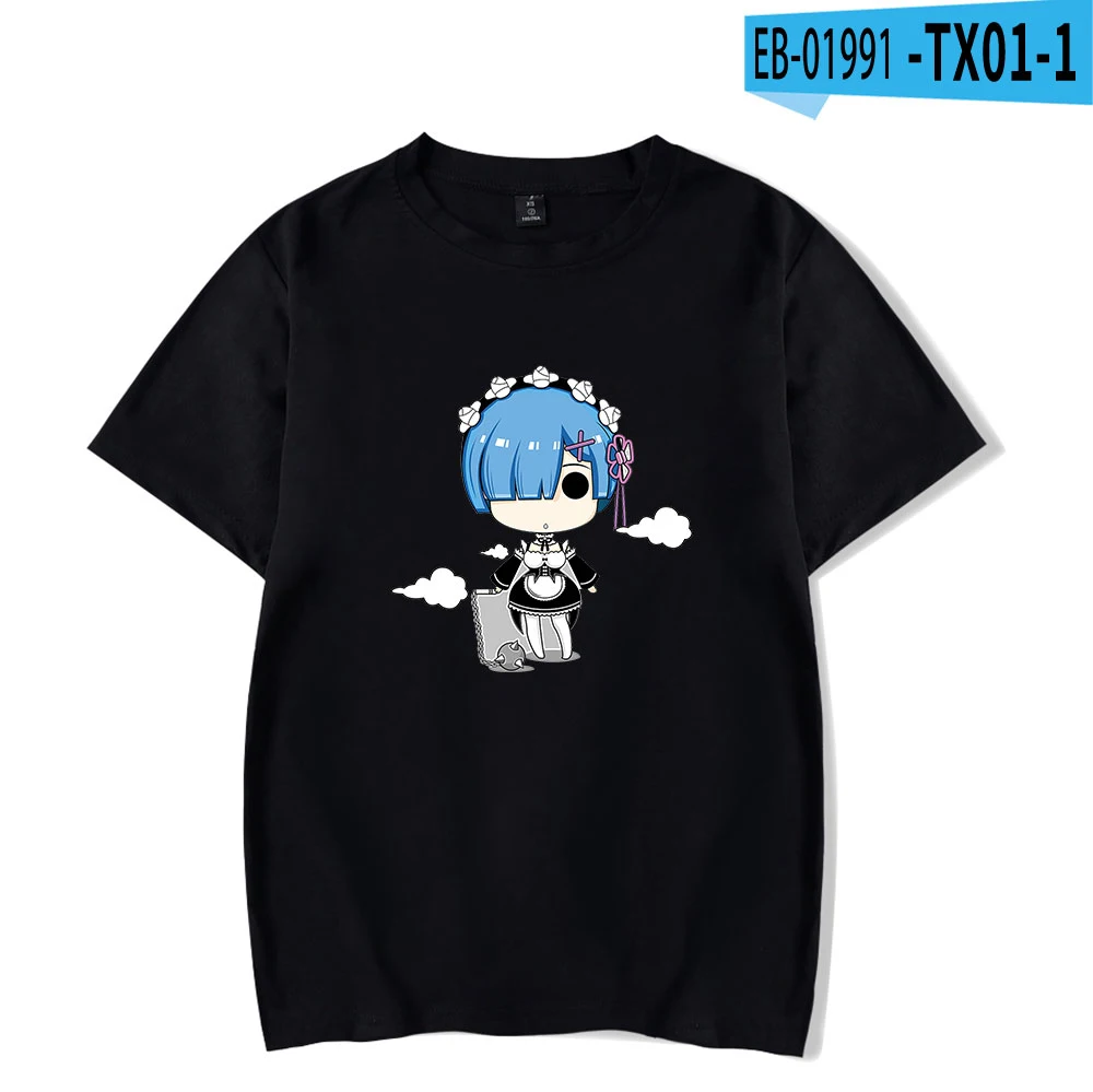 

Re:zero Printing T-shirt Summer Fashion Round Neck Short Sleeve Popular Japanese Anime Streetwear Plus Size