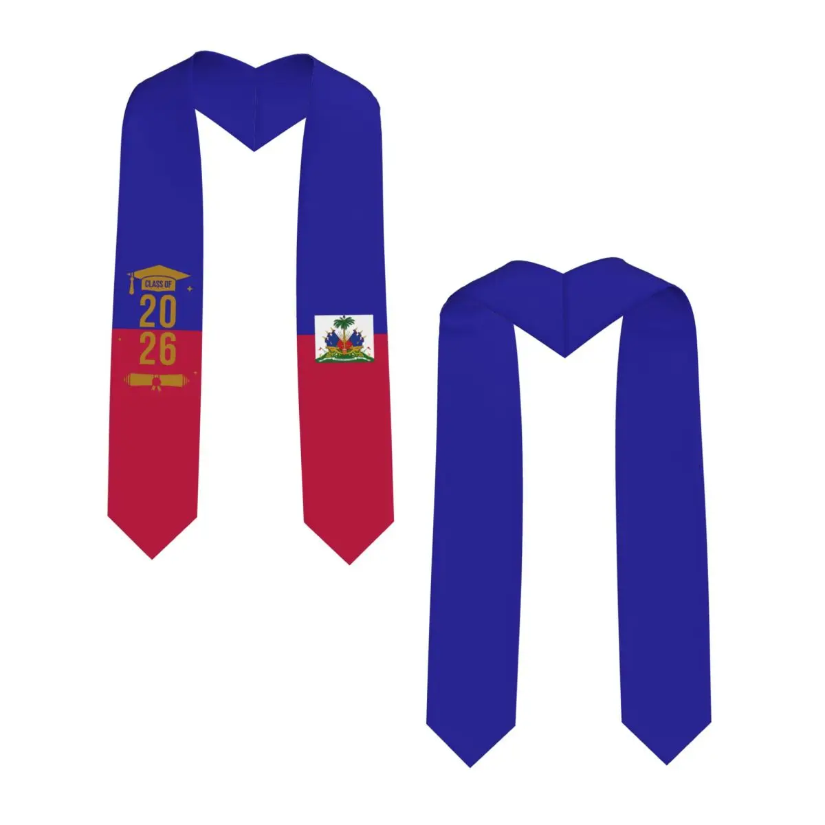 Class Of 2026 Haiti Flag Graduation Stole Sash Scarf For International Students Proud 183CM Long view 2