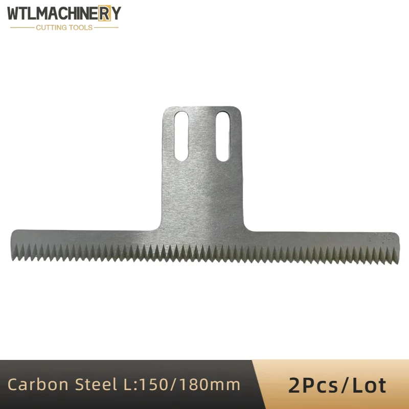 

2 шт. горизонтальное уплотнительное лезвие для резки зубов Т-образная белая сталь L: 150/180 мм для вертикальной упаковочной машины