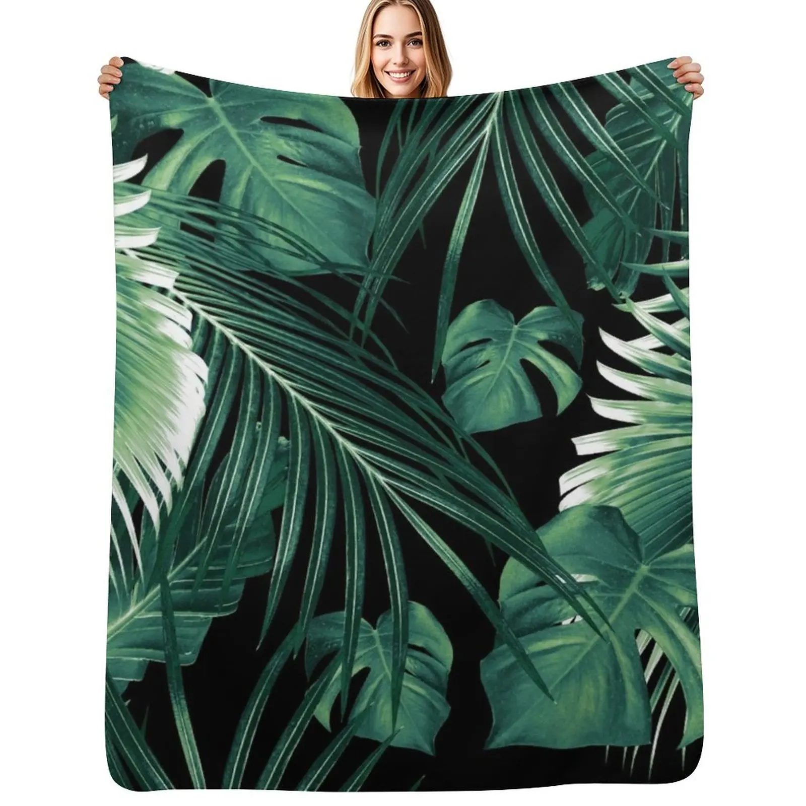 

Tropical Jungle Leaves Dream #6 #tropical #decor #art Throw Blanket Warm Decorative Beds Bed Shaggy Blankets