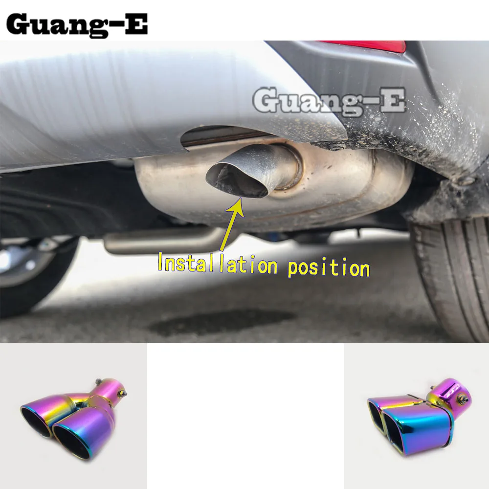 Internal Diameter=75mm/Magic Color/Universal Model Car Muffler Exterior Back End Pipe Dedicate Exhaust Tip Tail Outlet Vent 1pcs