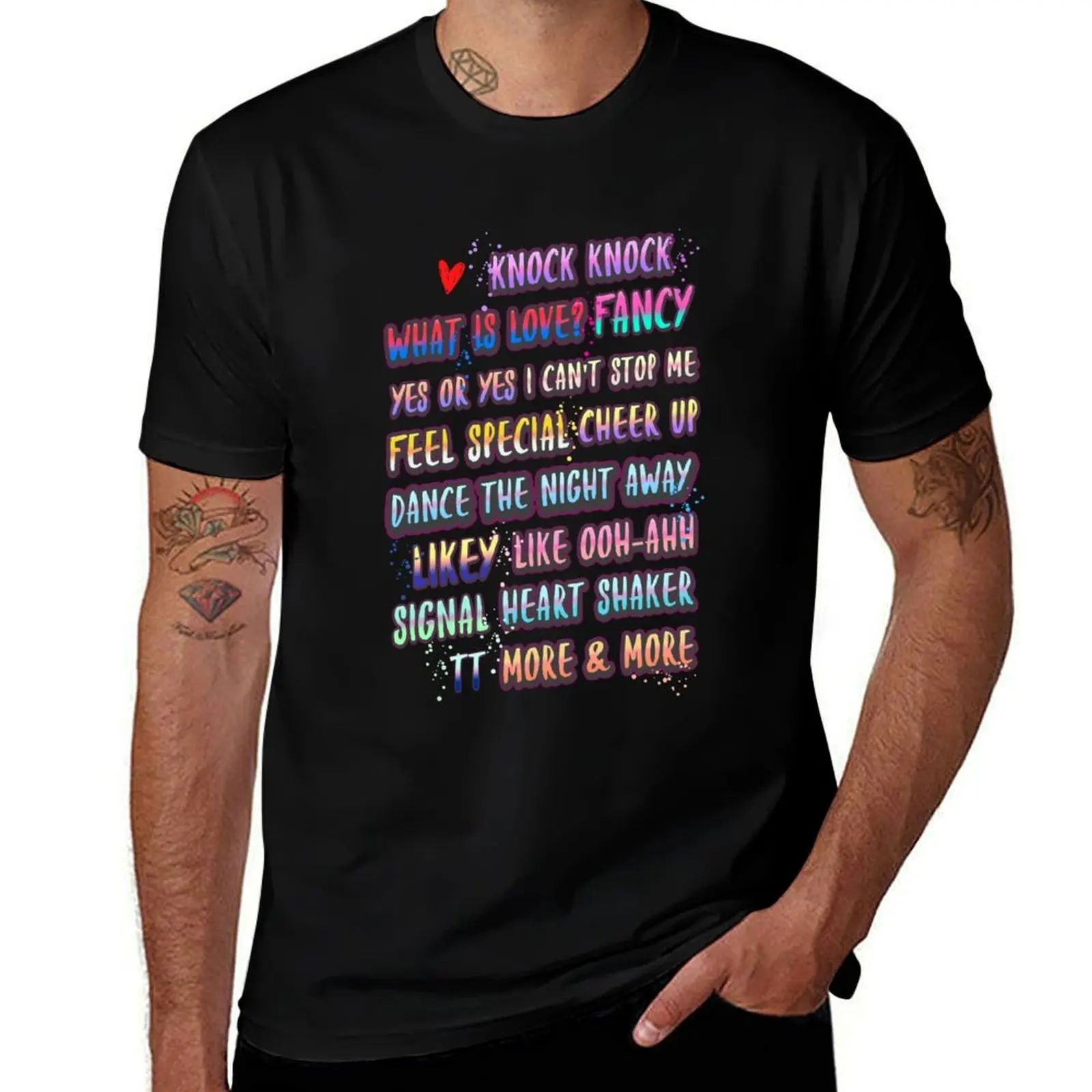 twice title T-Shirt cotton tshirt 100% man t shirts cotton T-Shirt