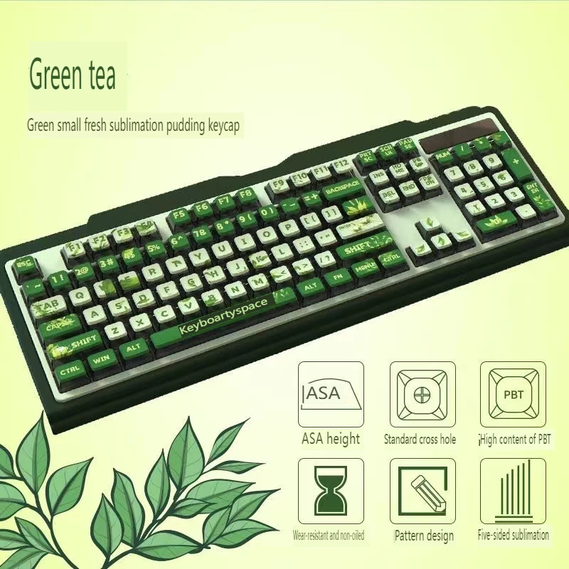 

PBT Keycaps 116-key Heat Press Sublimation Pudding Key Cap ASA Profile Bottom Translucent Keycap For Mechanical Keyboard