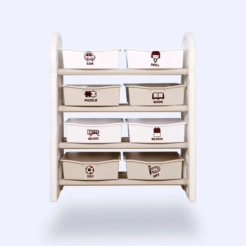 Children's Toy Storage Rack Kindergarten Baby Storage Cartoon Locker Multi-function Storage Bookshelf Plastic Cabinet