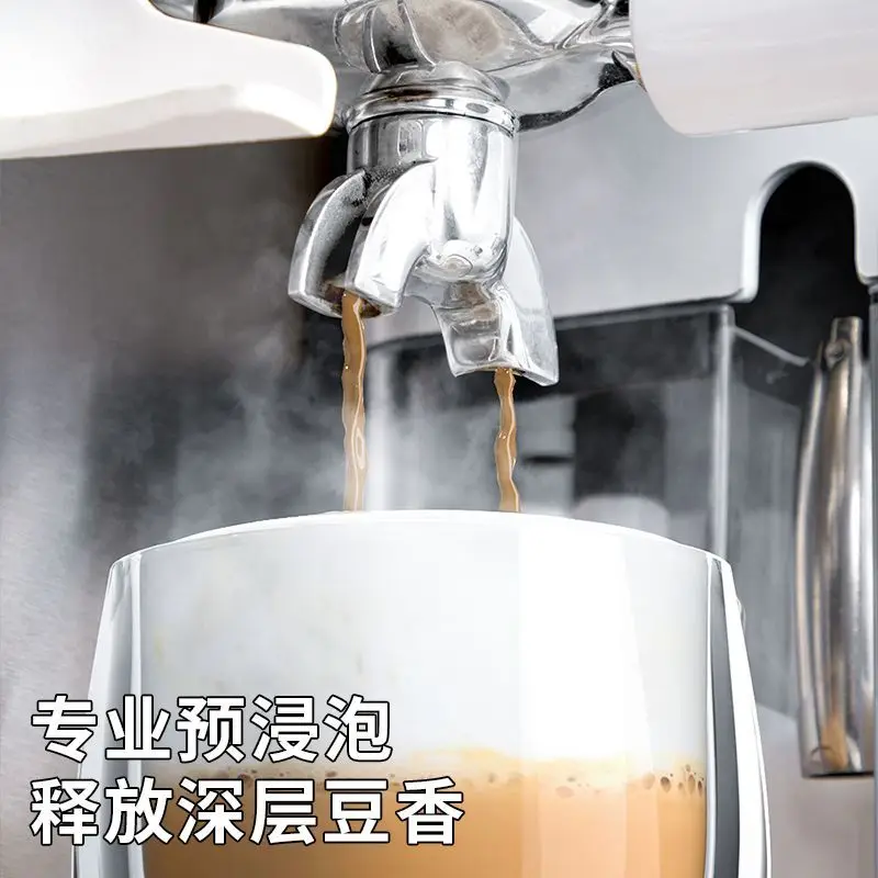 Semi-Automatic Italian Coffee Machine for Home, All-in-One Grinder & Auto Milk Frother, One-Click Self-Cleaning 20Bar Extraction