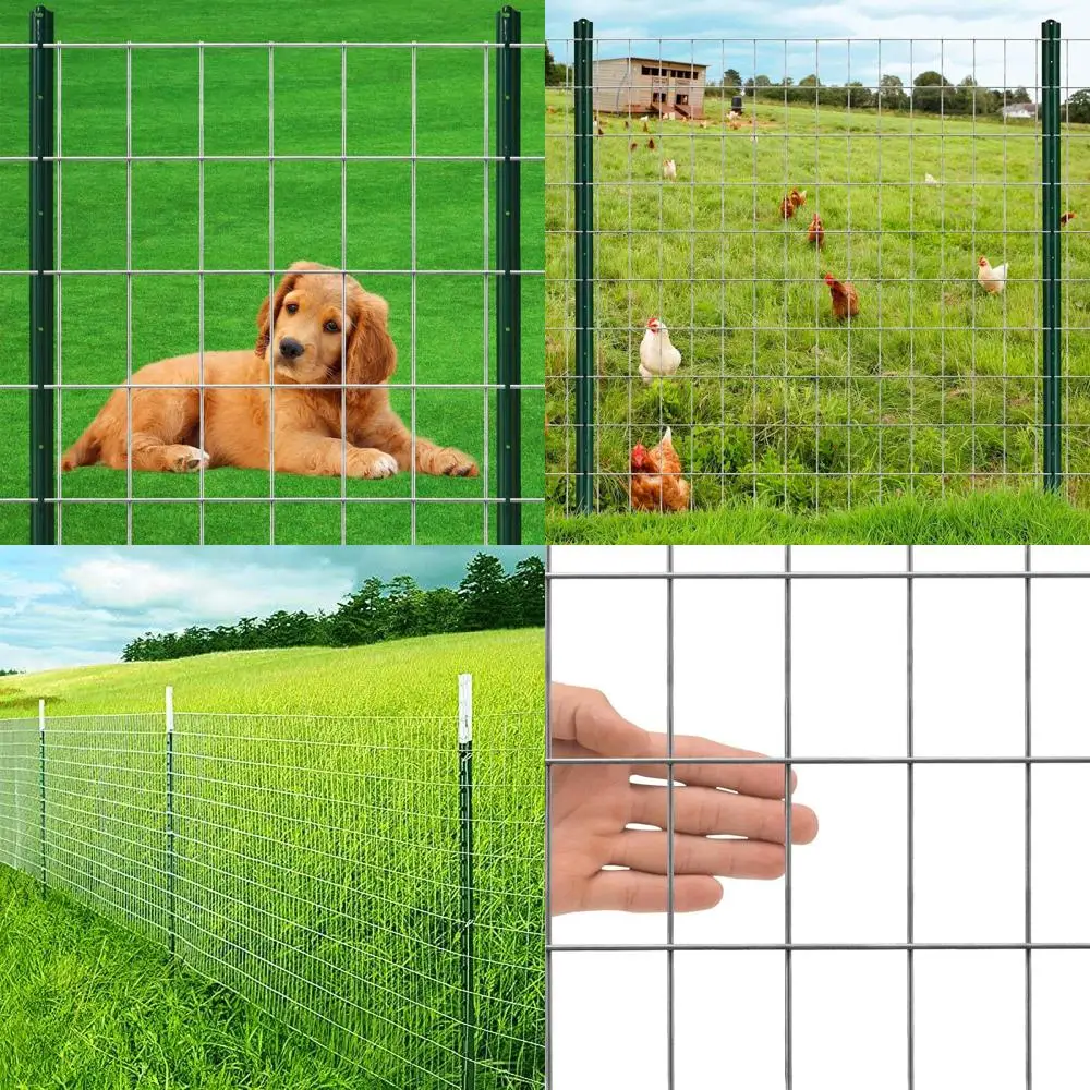 سياج حديقة مجلفن اقتصادي مقاس 48 × 50 بوصة مع شبكة 3 × 2 16GA #1