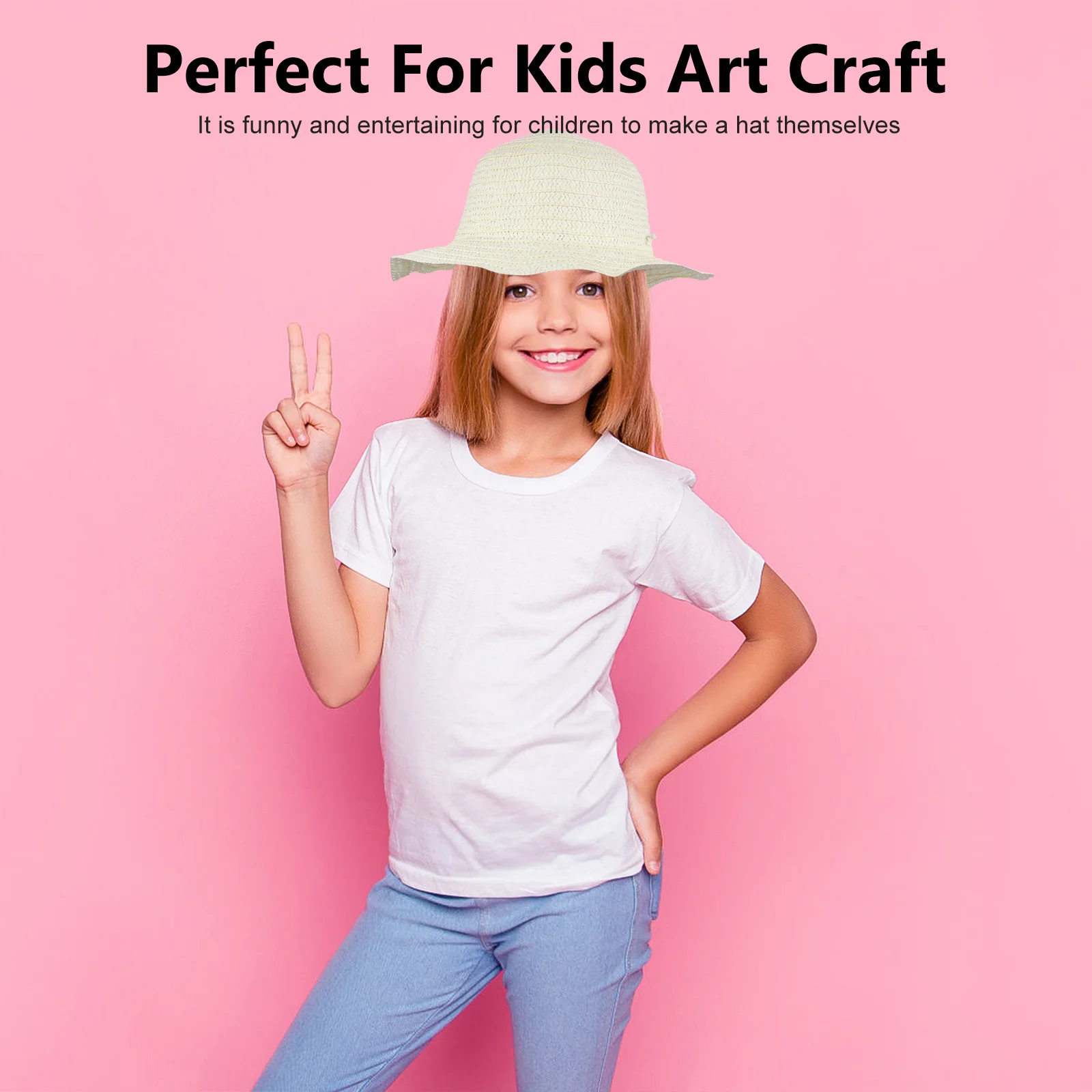 

DIY Graffiti Straw Hat Hats for Crafts to Decorate Caps Kids Assorted Funny Bulk