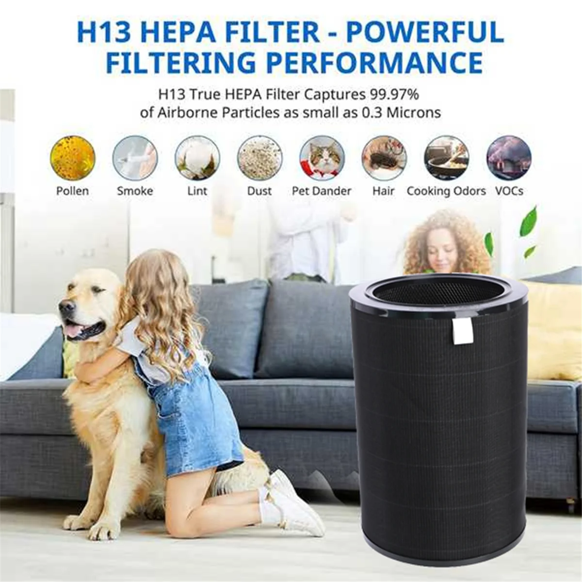 A35T-For Xiaomi Mijia Air Purifier 2 2s 3 3c 3h Composite Antibacterial Filter Replacement Parts Air Purifier Accessories