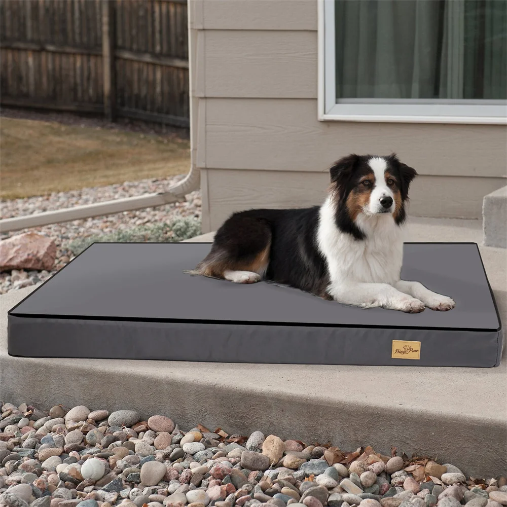 Large Orthopaedic Dog Bed Waterproof Cushion Pet Mattress 2 In 1 Pet Dog Crate Bed with Removable Washable Cover Indoor Outdoor