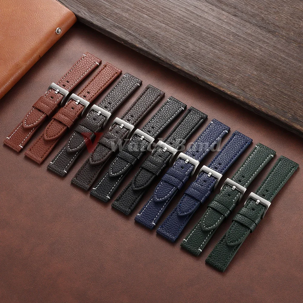 18mm 20mm 22mm 24mm Echtes Kalbsleder Uhrenarmbänder Universelles Braunes Armband für Herren und Damen Ersatz-Uhrenarmbänder mit Metallschnalle – Detail 4