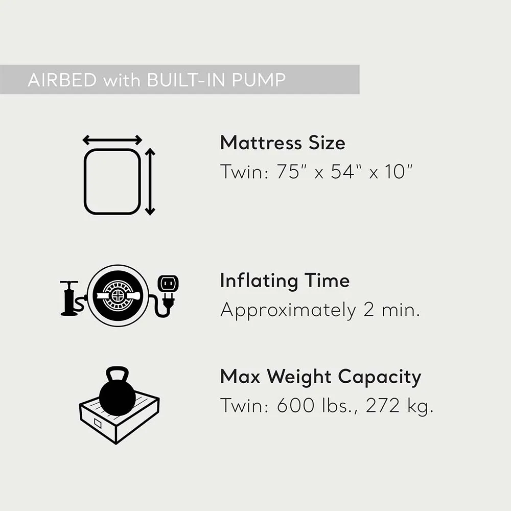 Foldable Portable PVC Inflatable Camping Airbed Mattress Modern Design Built‑In Internal Pump For Outdoor Use