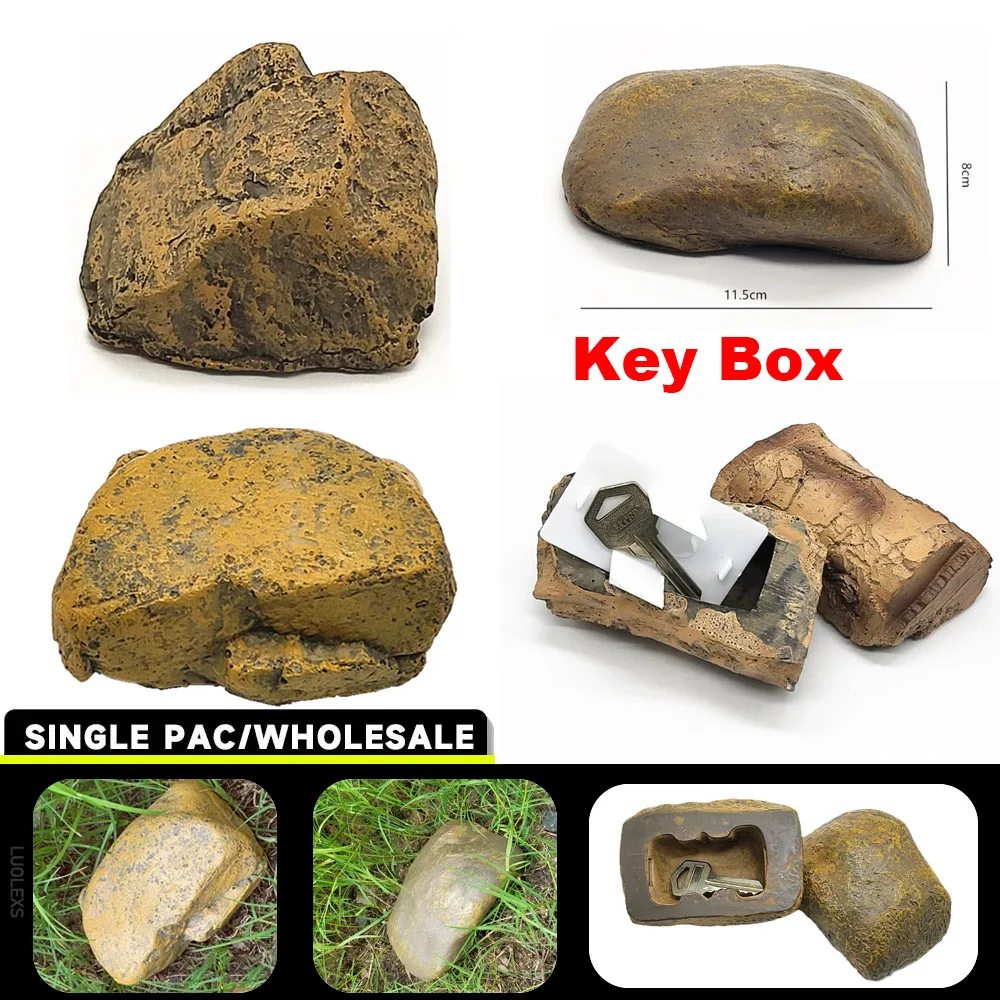 Simulated Stone Key Storage Box Resin Stone Shape Hidden Private Money Key Storage Box Hidden Private Gold Storage Box