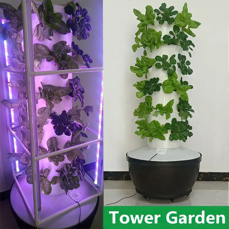 Hydroponic System Indoor Garden Grow Equipment Smart Aerobic System Vegetable Planter Greenhouse Vertical Hydroponic Farm Tower